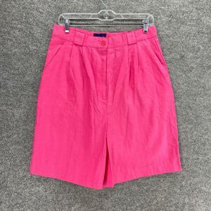 Quality Fashion Shorts Men 34 Pink Bermuda High Rise Flat Front Pockets Cotton